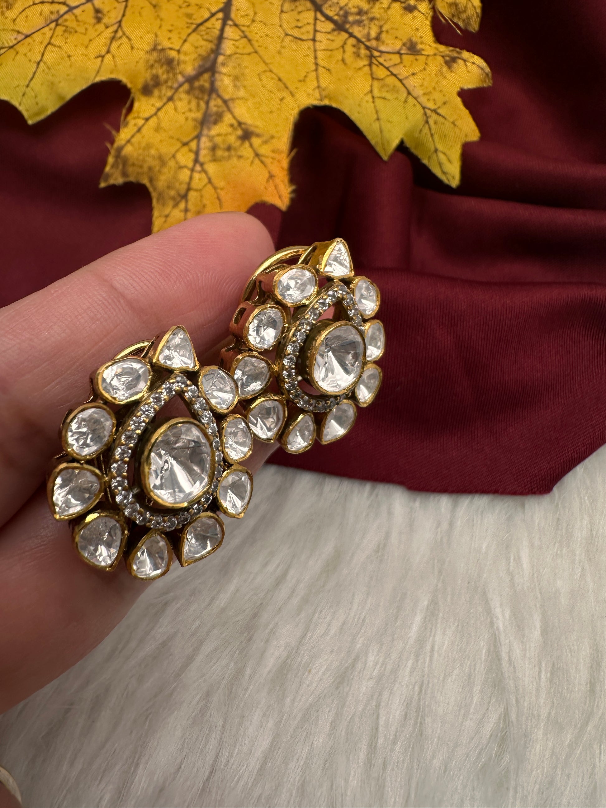 92.5 Silver Moissanite Stud Earrings - 