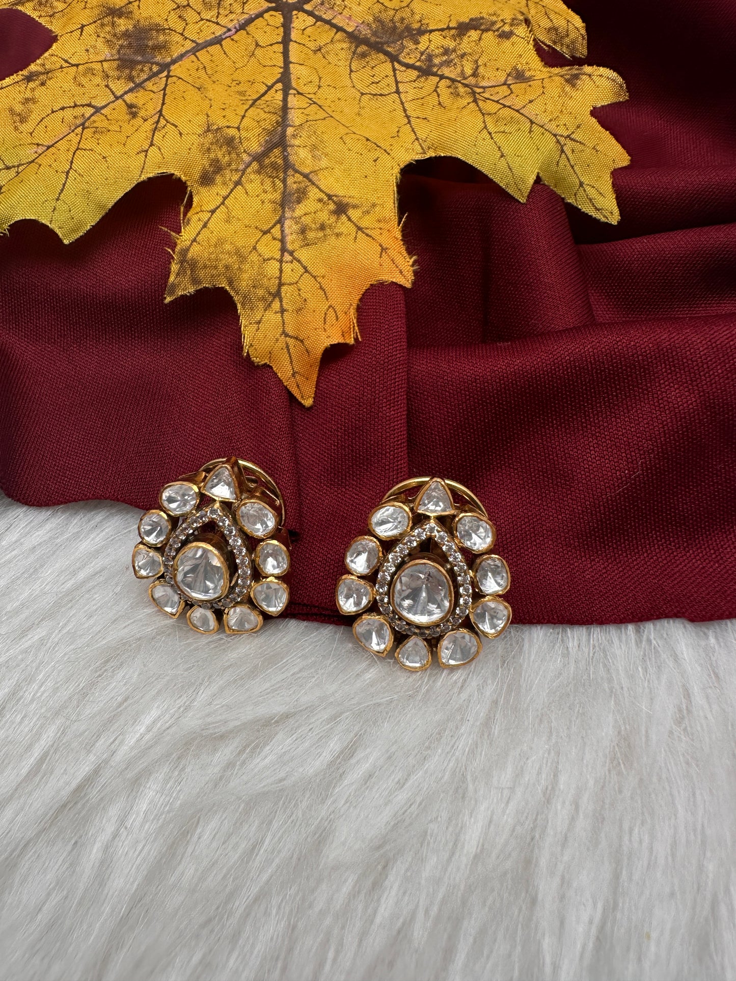 92.5 Silver Moissanite Stud Earrings - 