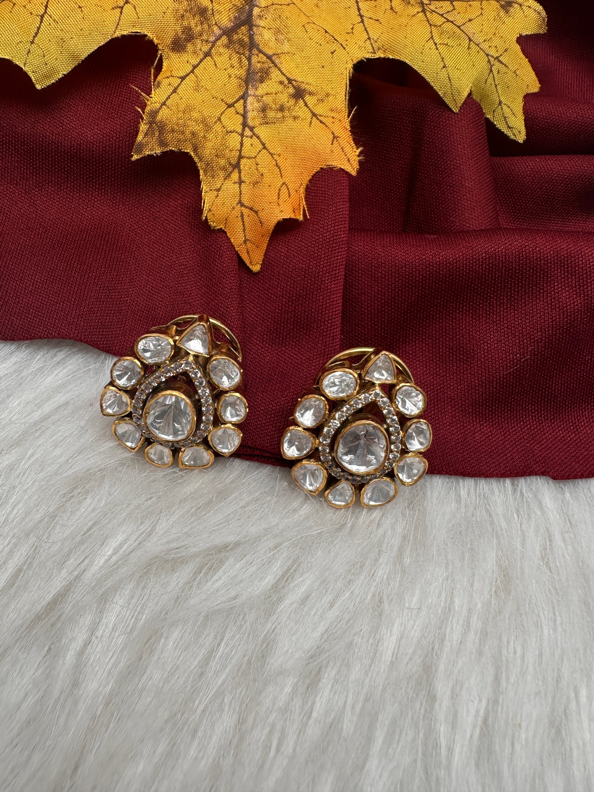 92.5 Silver Moissanite Stud Earrings - 