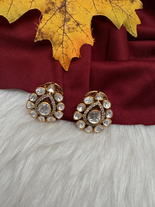 92.5 Silver Moissanite Stud Earrings - 