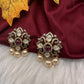 92.5 Silver Moissanite Red Stud Earrings - 