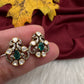92.5 Silver Moissanite Green Small Stud Earrings - 