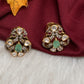92.5 Silver Moissanite Mint Green Small Stud Earrings - 