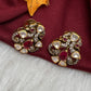92.5 Silver Moissanite Red Small Stud Earrings - 