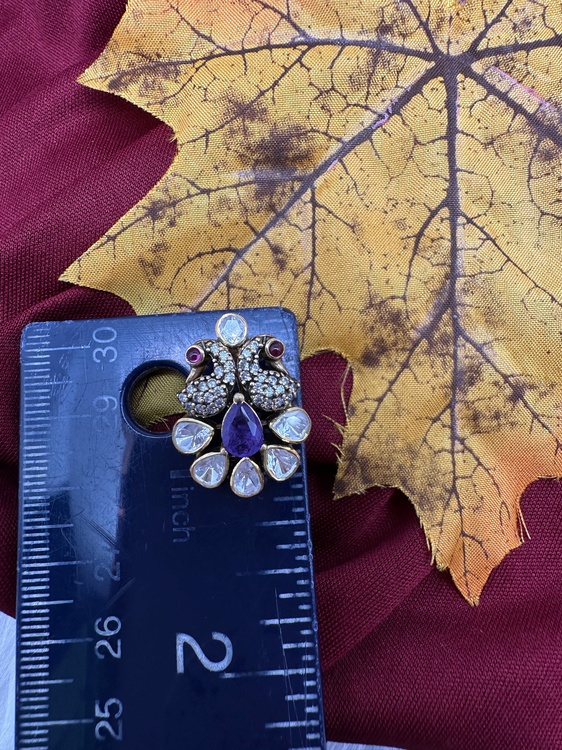 92.5 Silver Purple Dainty Pendent - 