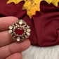 92.5 Silver Red Dainty Pendent - 