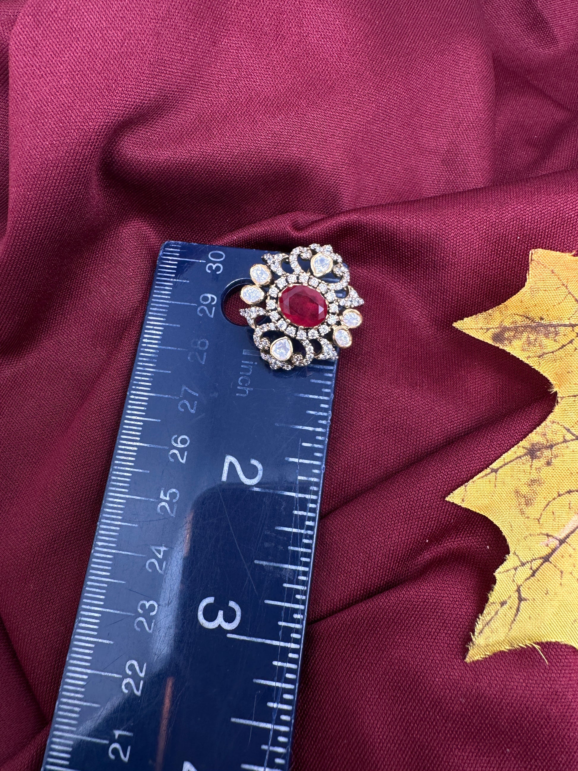 92.5 Silver Red Dainty Pendent - 