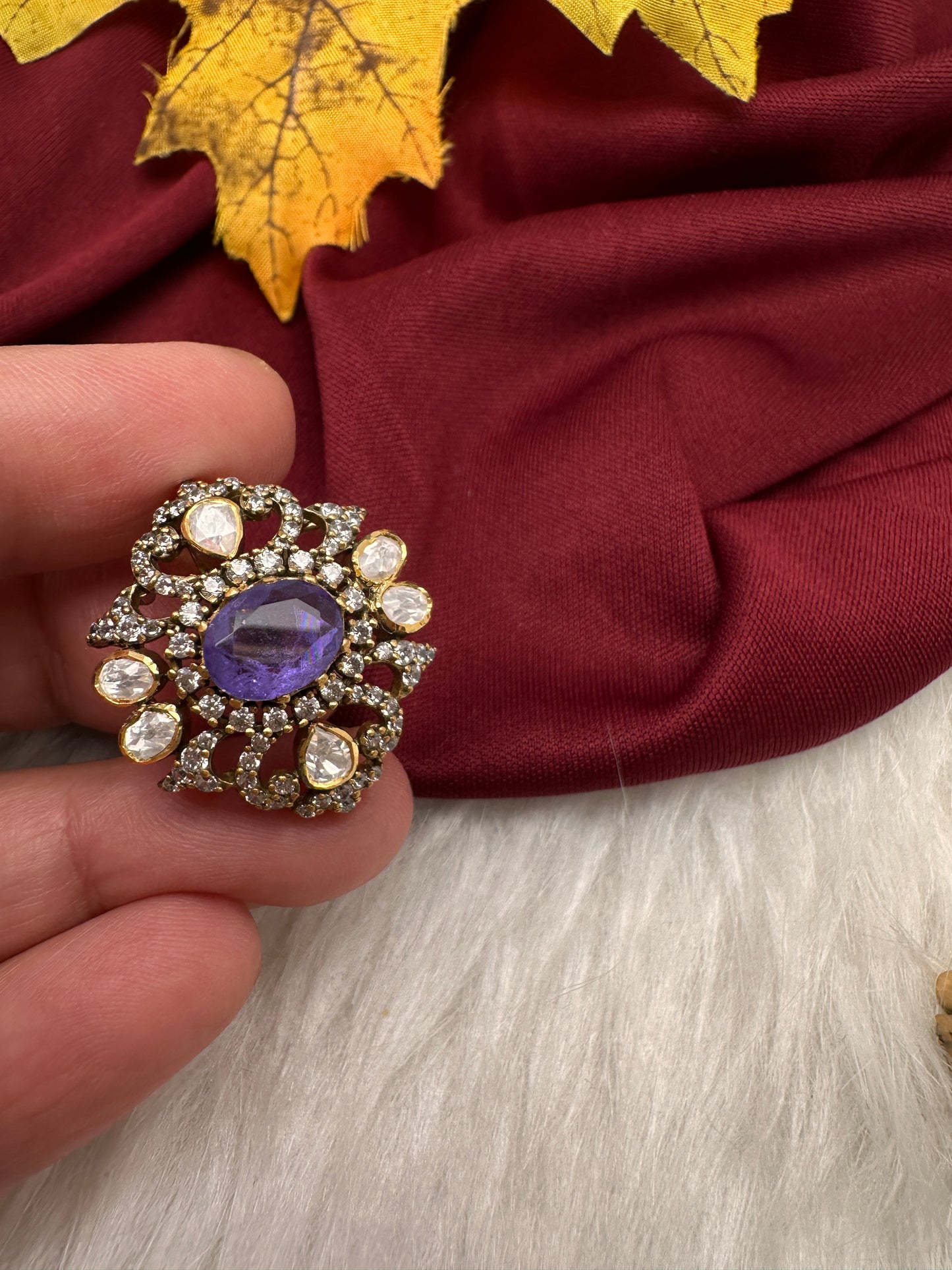 92.5 Silver Purple Dainty Pendent - 