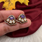 92.5 Silver Moissanite Purple Small Stud Earrings - 