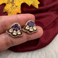 92.5 Silver Moissanite Purple Small Stud Earrings - 