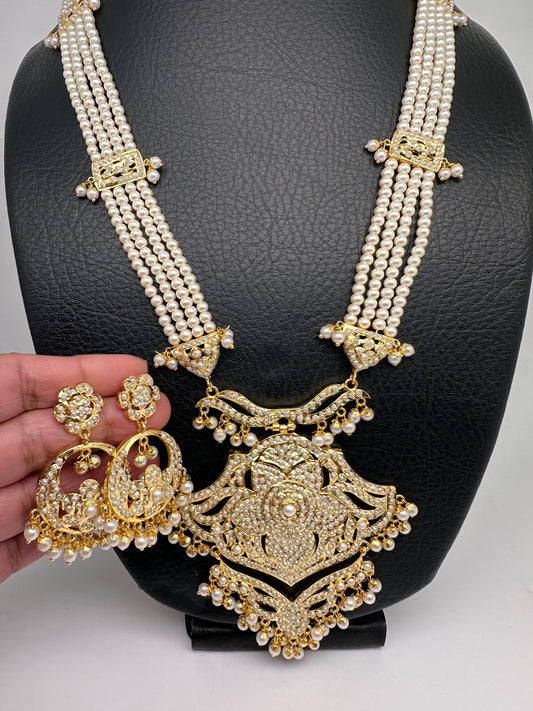 Hyderabadi Jadau Pendent Pearl Raani Haar Necklace