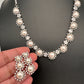 Elegant Shell Pearl Color Necklace - Silver