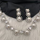 Elegant Shell Pearl Color Necklace - Silver