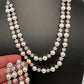 Double Layer Silver Pearl Necklace