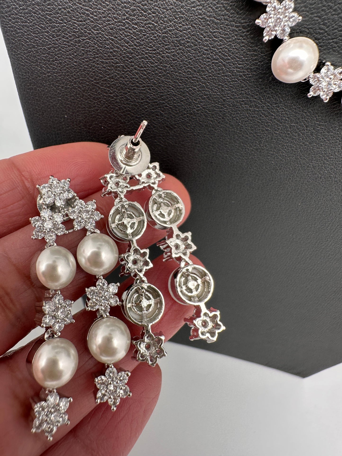 Double Layer Silver Pearl Necklace
