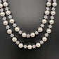 Double Layer Silver Pearl Necklace
