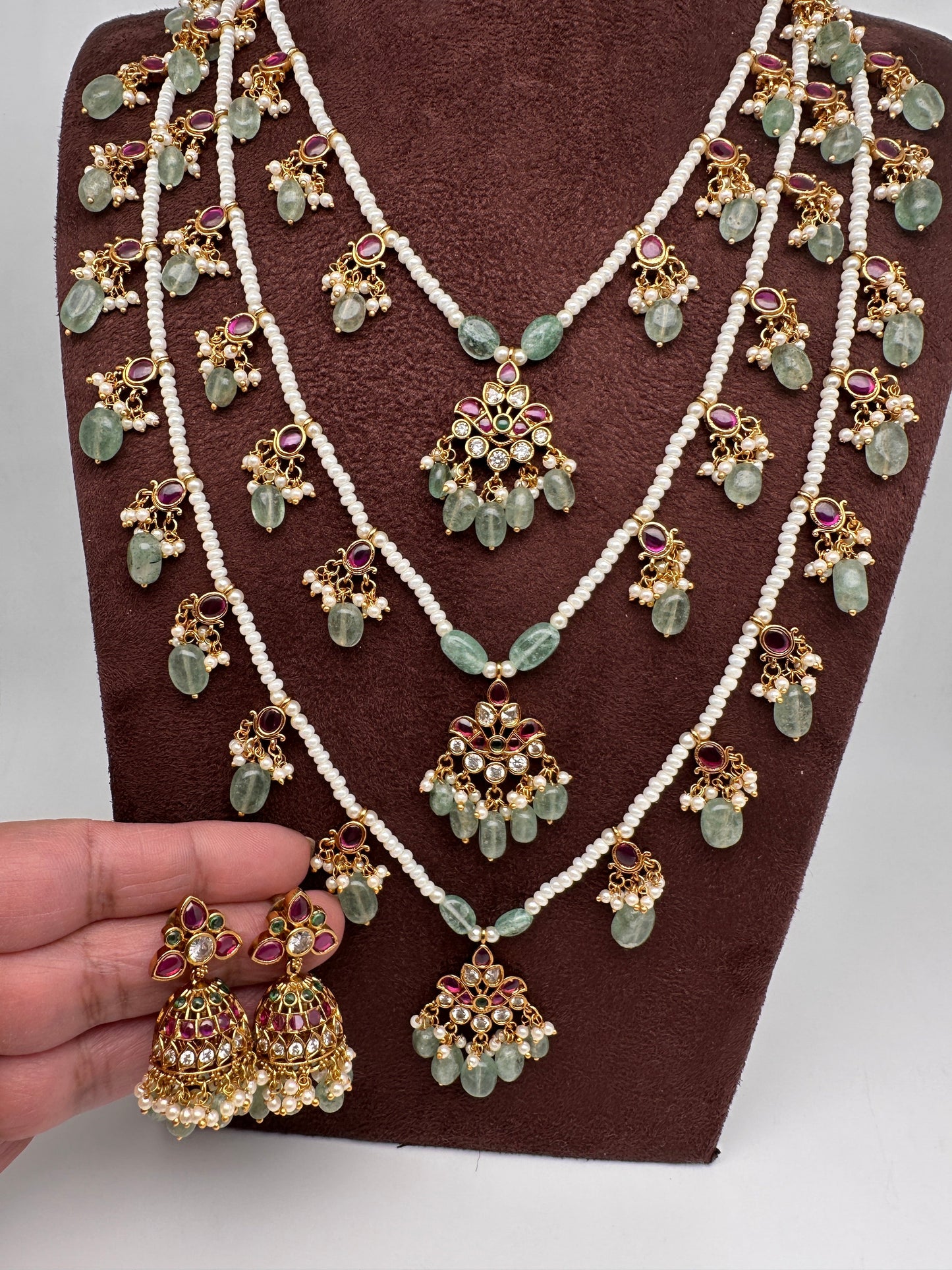 Teen Lada Multi Layer Pearl Necklace