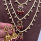Teen Lada Multi Layer Pearl Necklace - Red
