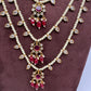 Teen Lada Multi Layer Pearl Necklace - Red
