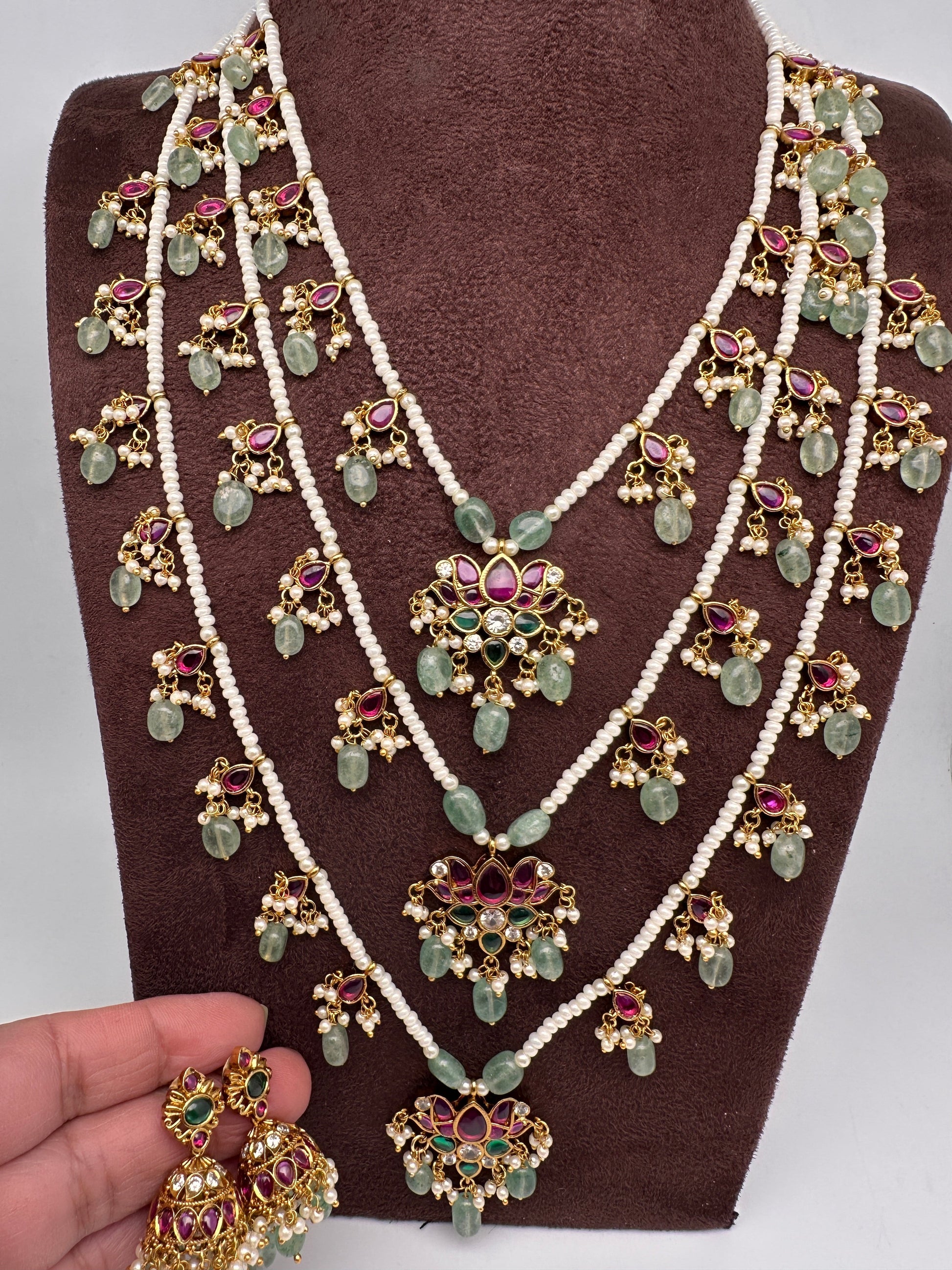 Teen Lada Multi Layer Pearl Necklace
