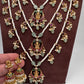 Goddess Lakshmi Teen Lada Multi Layer Pearl Necklace