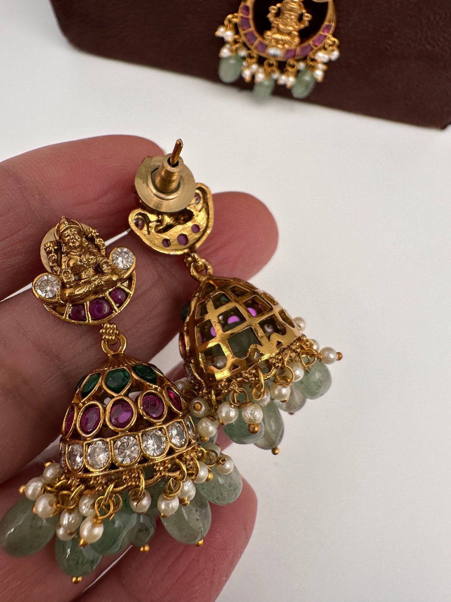 Goddess Lakshmi Teen Lada Multi Layer Pearl Necklace