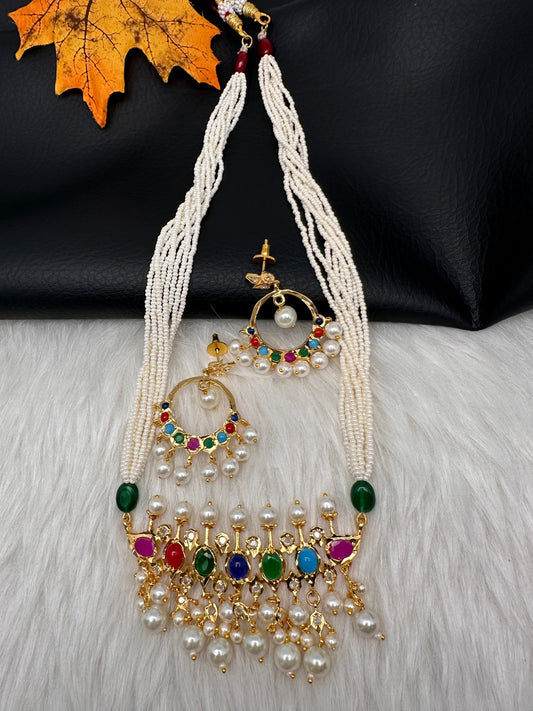 Multi Color Tirmani Pearl Necklace