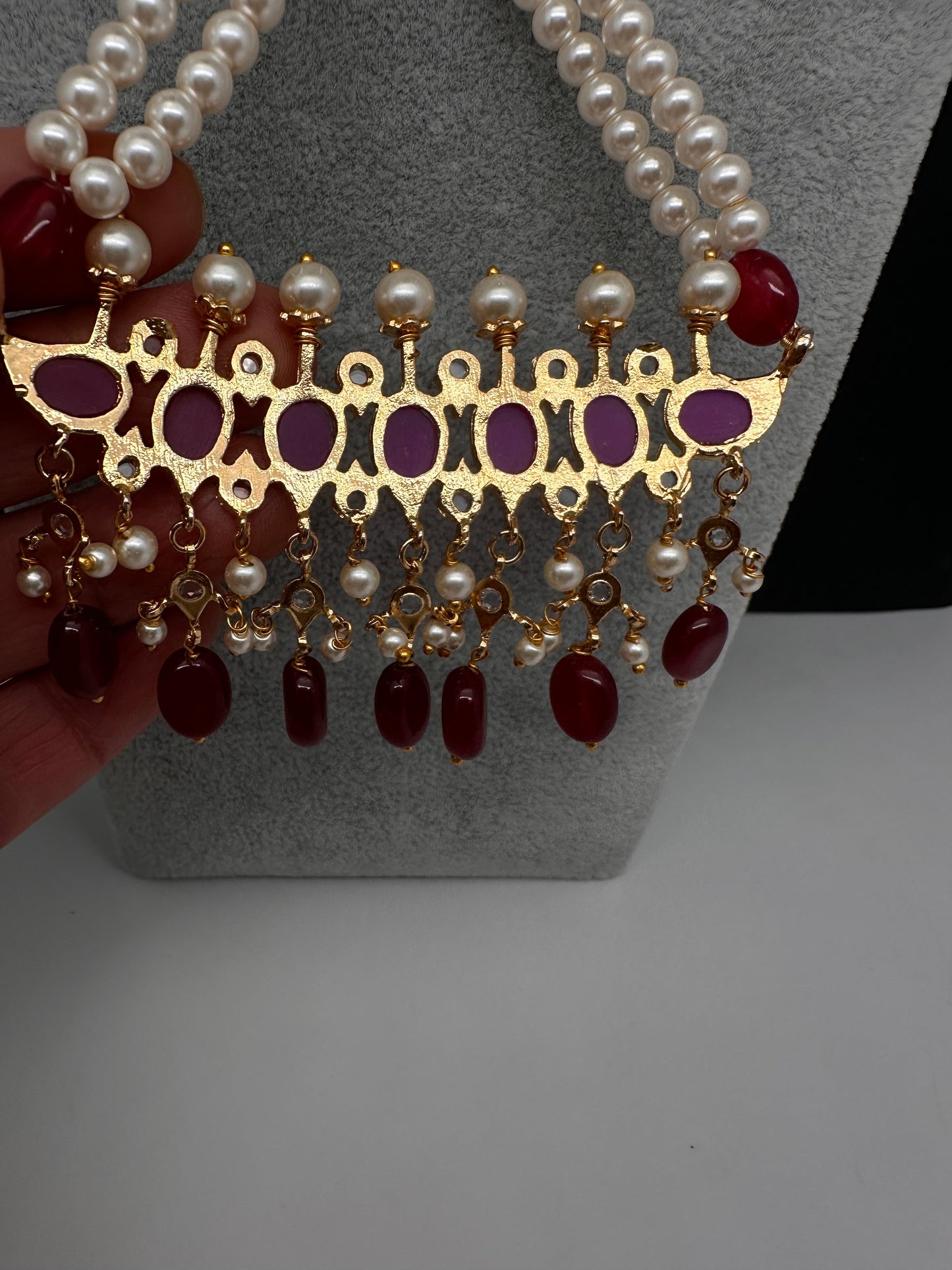 Red Tirmani Pearl Necklace