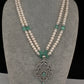 Real Fresh Water Pearls Color Stone Necklace - MintGreen