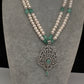 Real Fresh Water Pearls Color Stone Necklace - MintGreen