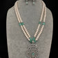 Real Fresh Water Pearls Color Stone Necklace - MintGreen