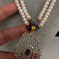 Real Fresh Water Pearls Color Stone Necklace - Purple