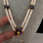 Real Fresh Water Pearls Color Stone Necklace - Purple