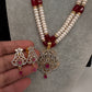 Real Fresh Water Pearls Color Stone Necklace - Red