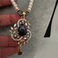 Real Fresh Water Pearls Single Line Color Stone Necklace - 