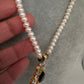 Real Fresh Water Pearls Single Line Color Stone Necklace - 
