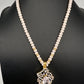 Real Fresh Water Pearls Single Line Clear Stone Necklace - 
