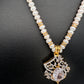Real Fresh Water Pearls Single Line Clear Stone Necklace - 