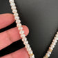 Real Fresh Water Pearls Single Line Clear Stone Necklace - 