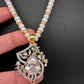 Real Fresh Water Pearls Single Line Clear Stone Necklace - 