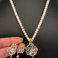 Real Fresh Water Pearls Single Line Clear Stone Necklace - 