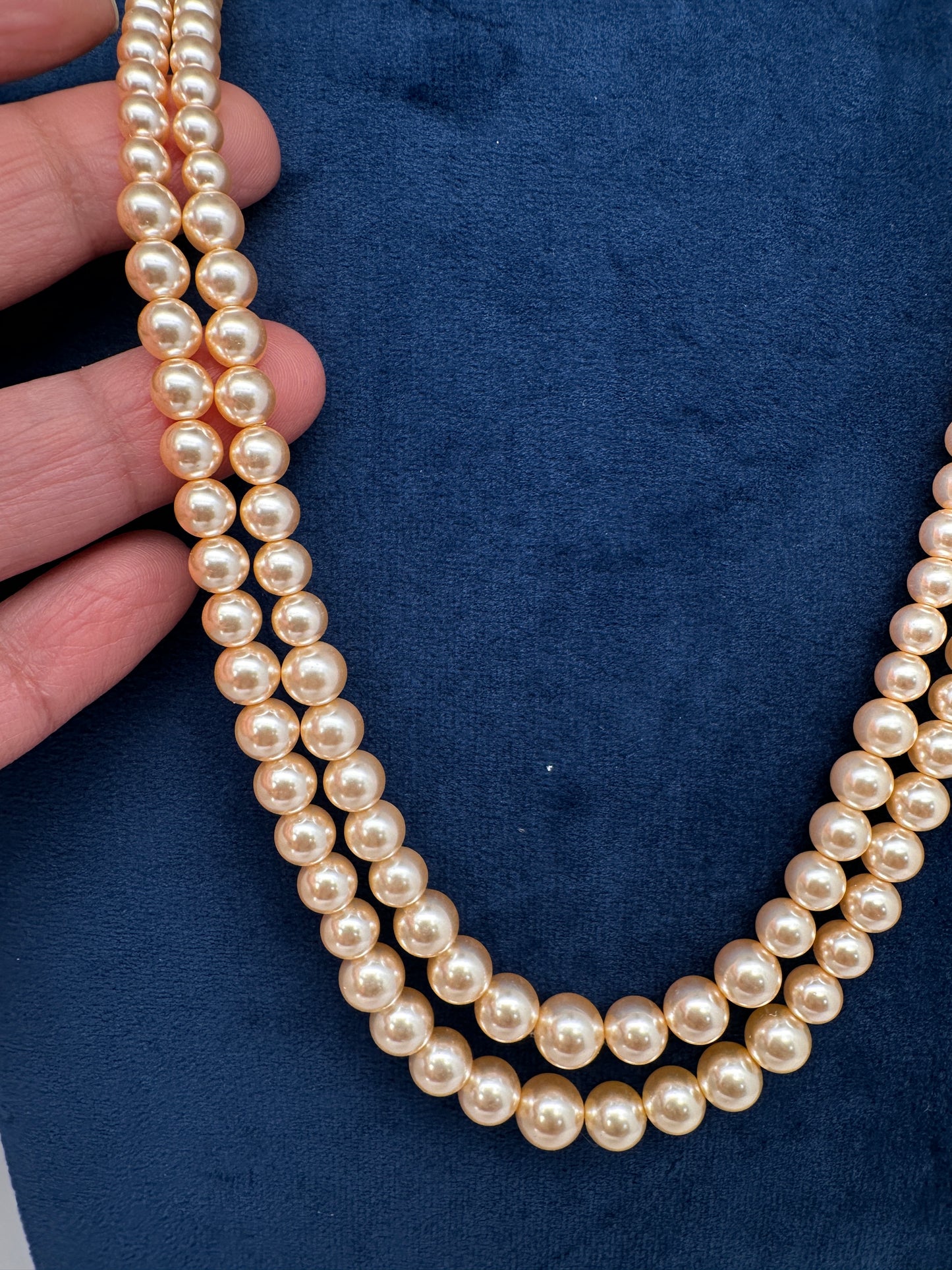 Swaroski Pearls Double Layer Necklace - 