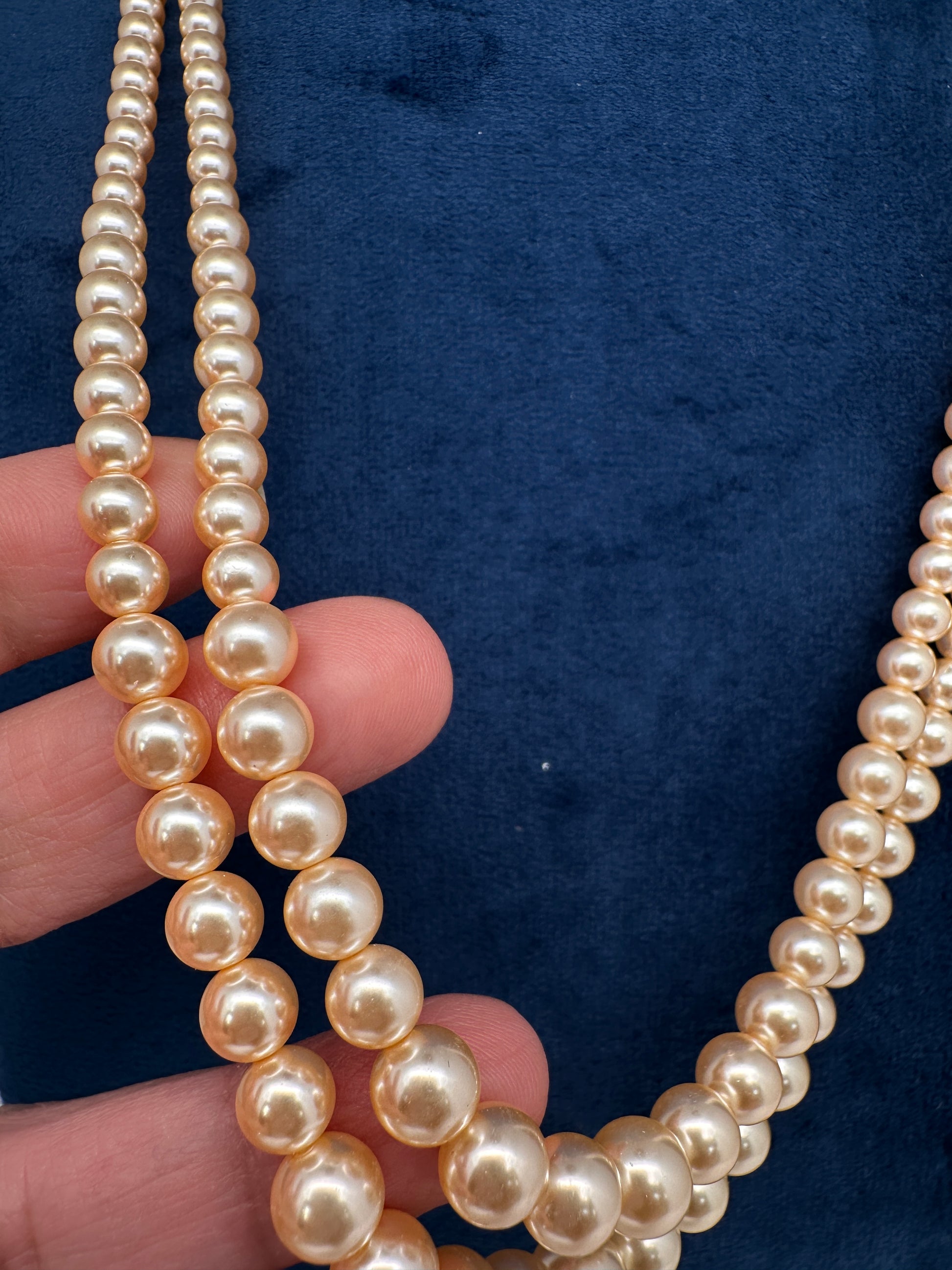 Swaroski Pearls Double Layer Necklace - 
