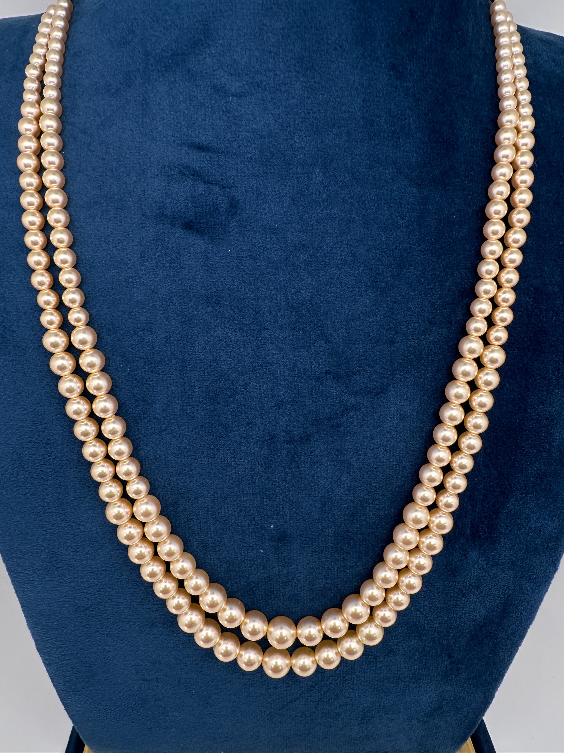 Swaroski Pearls Double Layer Necklace - 