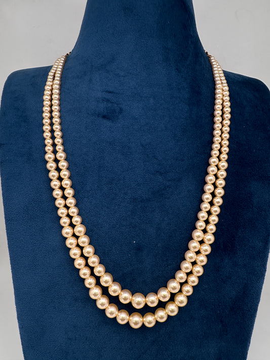 Swaroski Pearls Double Layer Necklace - 