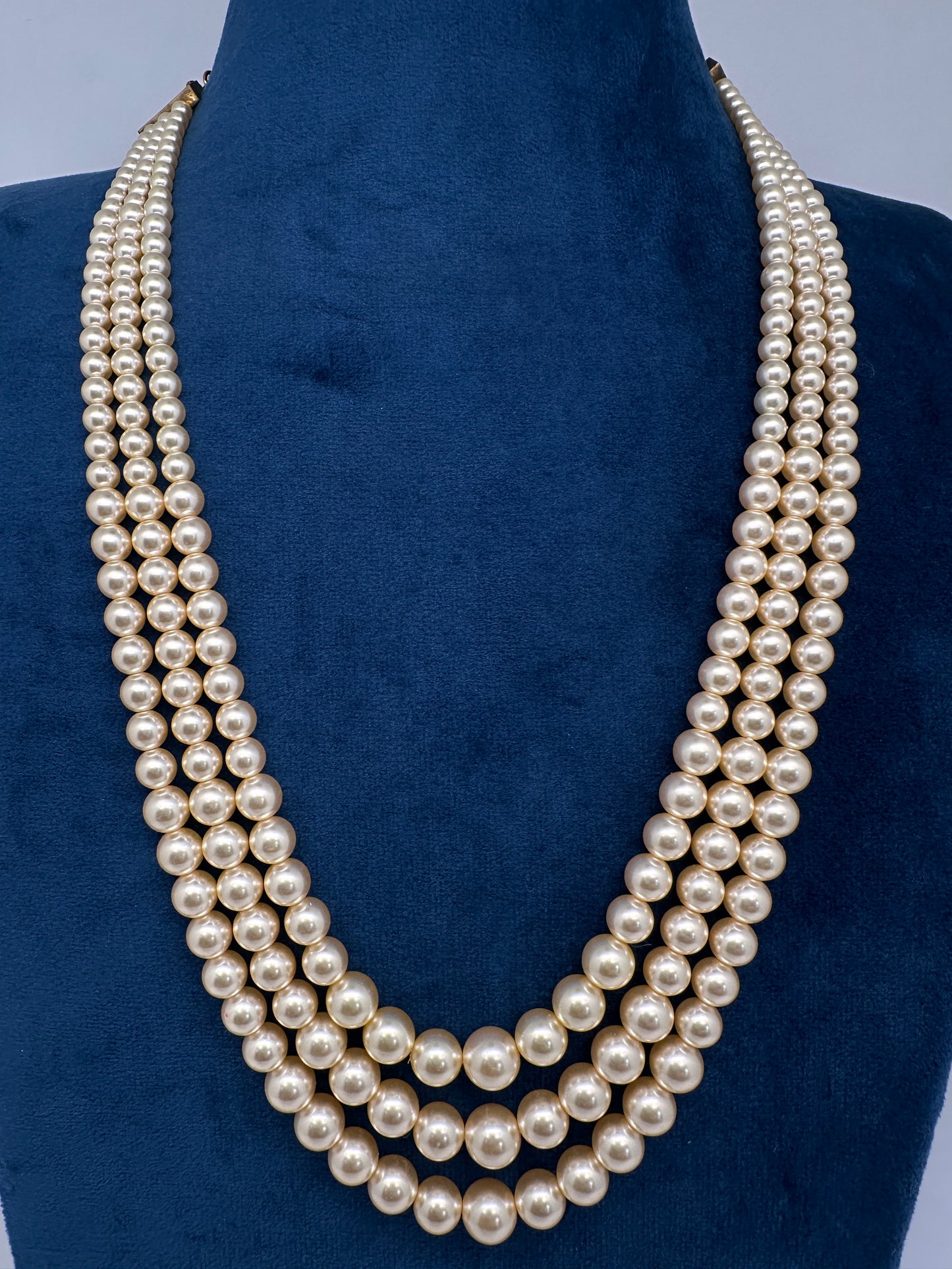Swaroski Pearls Triple Layer Necklace - 