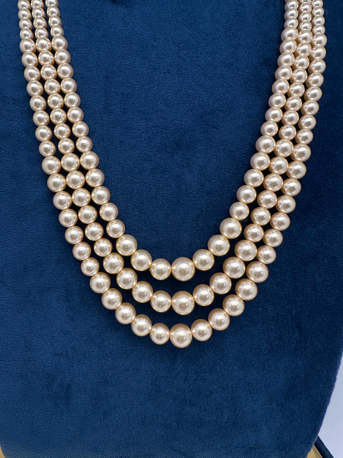 Swaroski Pearls Triple Layer Necklace - 