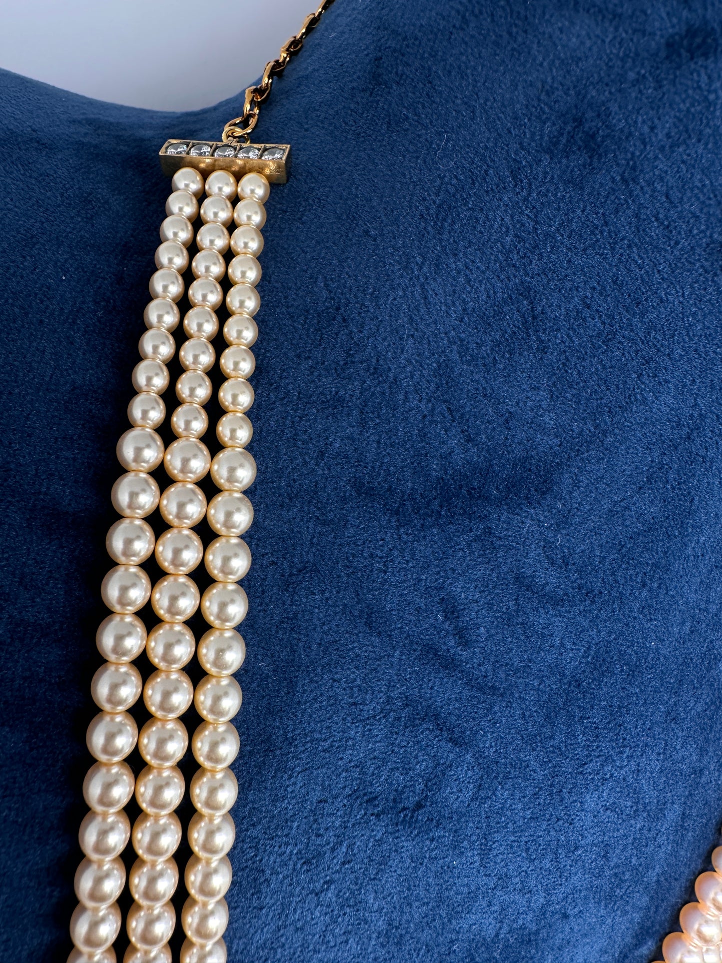 Swaroski Pearls Triple Layer Necklace - 