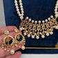 Tirmani Pearl Necklace With Chandballi Earrings - Clear