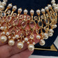 Tirmani Pearl Necklace With Chandballi Earrings - Clear
